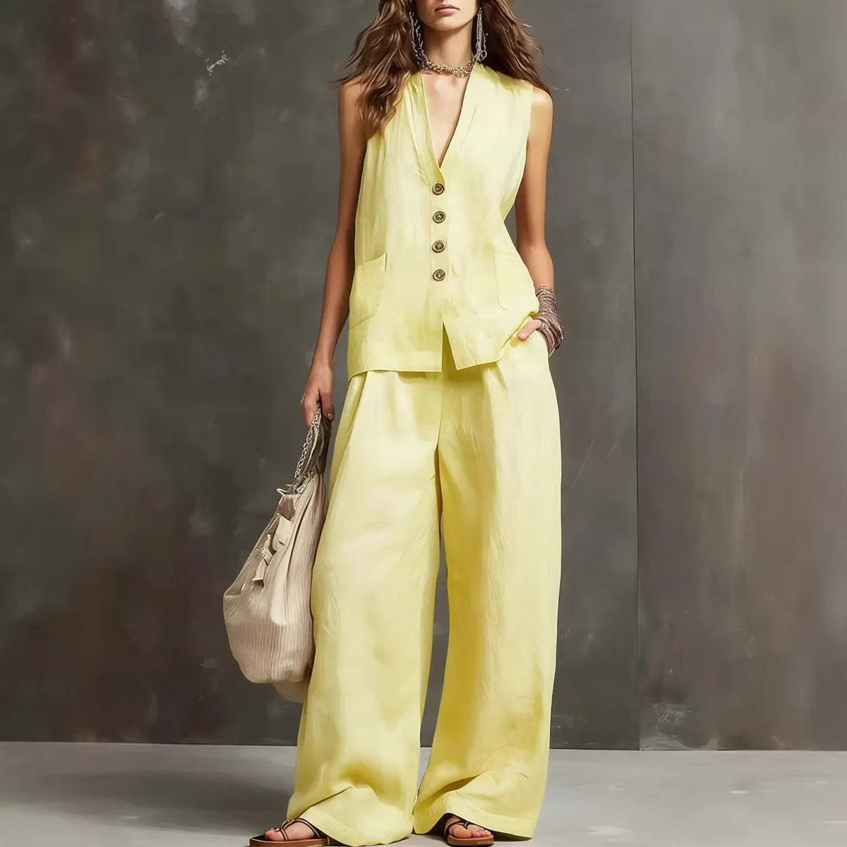 Seasonal Laid-back Linen Suit (see size chart under more details)