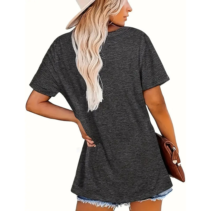 Retro Desert Highway T-Shirt - Casual Short Sleeve Tee Tops