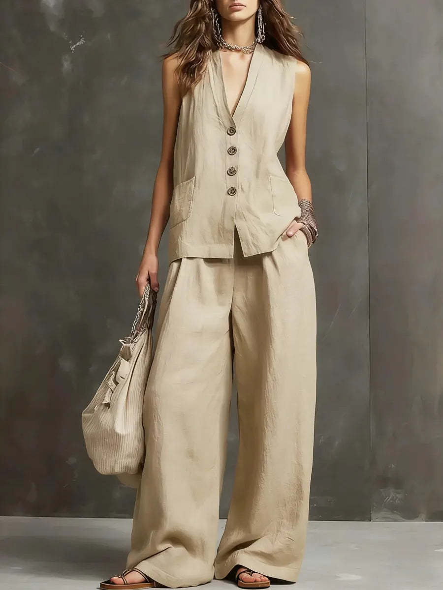 Seasonal Laid-back Linen Suit (see size chart under more details)