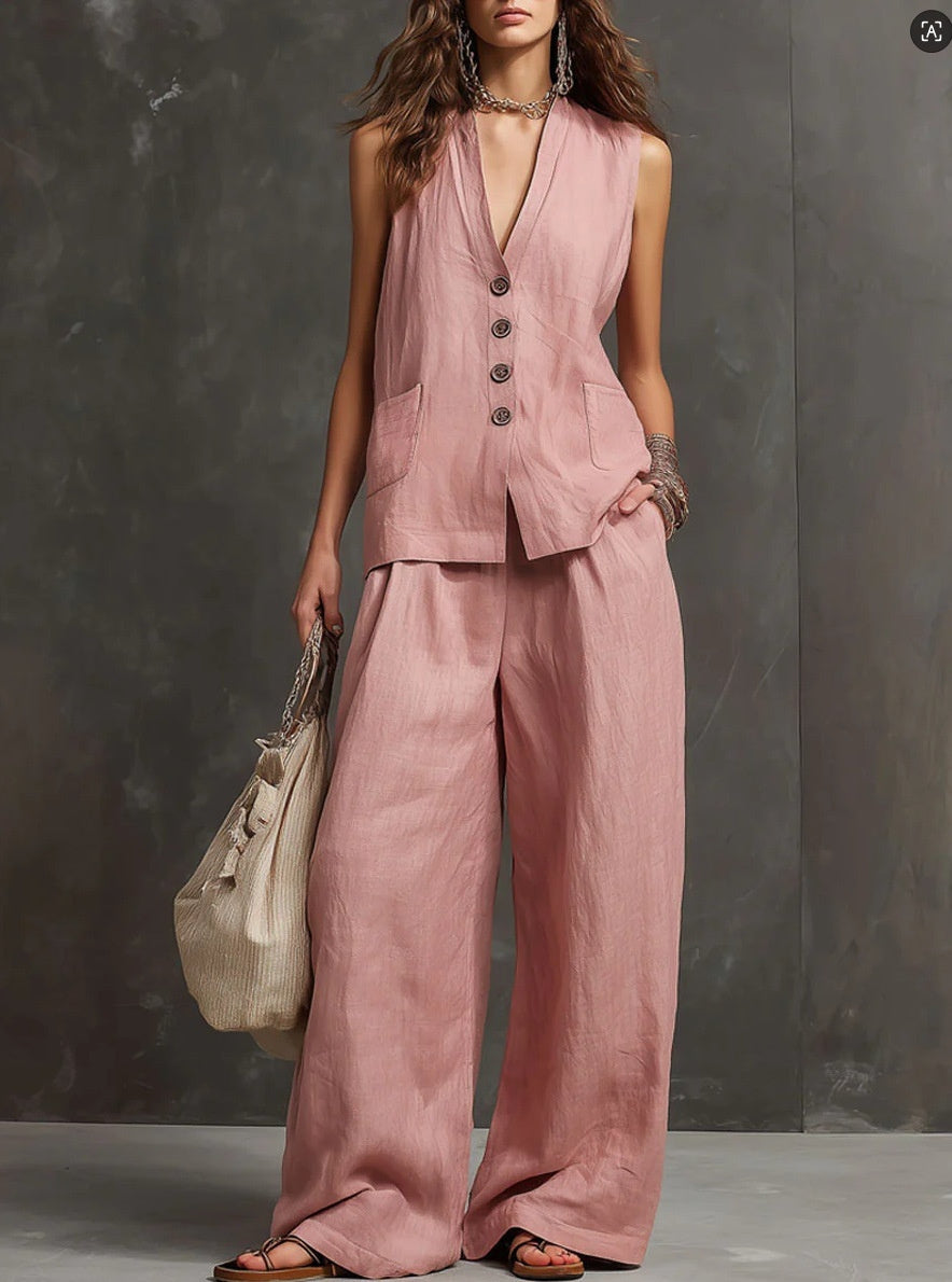 Seasonal Laid-back Linen Suit (see size chart under more details)