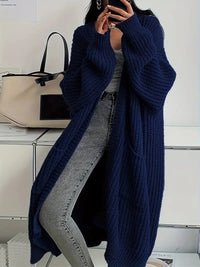 Autumn And Winter Long Sweater Women's Loose All-matching Base Long-sleeved Knitted Cardigan
