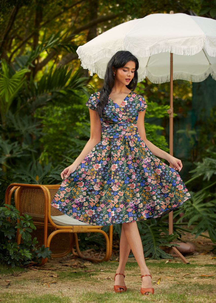 Painted Floral Greta Dress