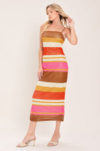 HEAT WAVES POWER MESH MIDI DRESS