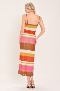 HEAT WAVES POWER MESH MIDI DRESS