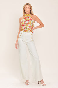 LUXE LOVE STORY WOVEN WOVEN CROP TOP