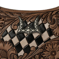 HANDTOOLED DANNIA MEDIUM PURSE CHECKERED EDITION