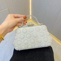 Vintage Pearl Tote Clutch Wedding evening clutch Dinner bag