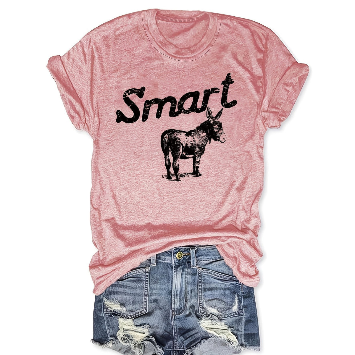 Women's Round Neck Short Sleeve T-Shirt - Casual Summer Top