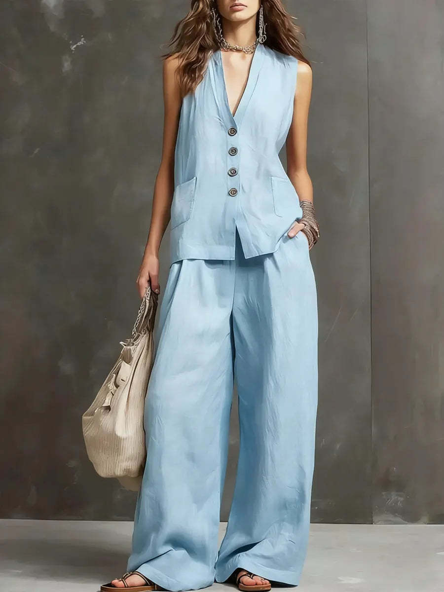 Seasonal Laid-back Linen Suit (see size chart under more details)