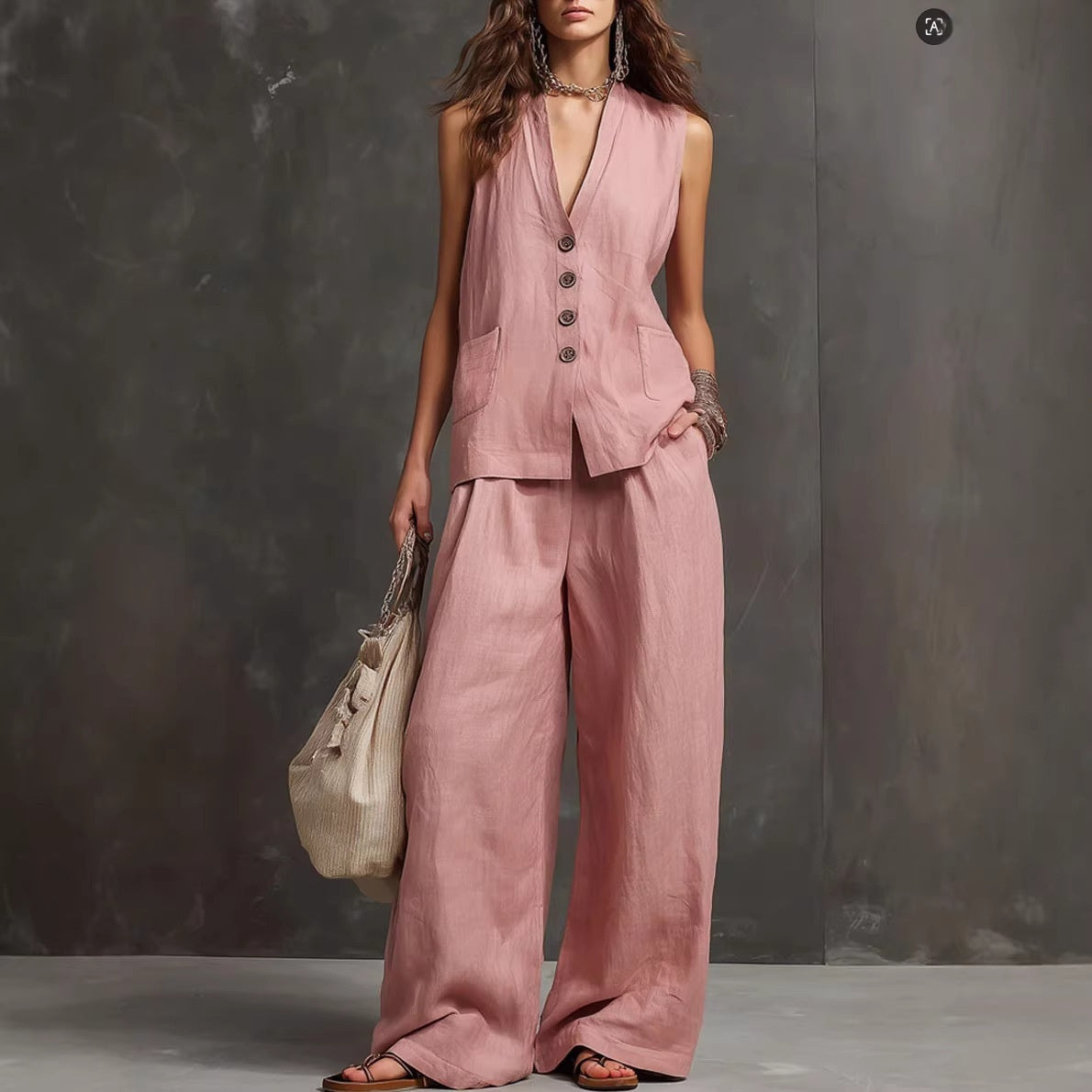 Seasonal Laid-back Linen Suit (see size chart under more details)