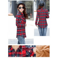 Luxury Winter Warm, Plus Velvet Thicken Plaid Shirt Style Coat Jacket For Women Clothes/Tops/Casual/Jacket/Outerwear For Female