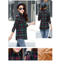 Luxury Winter Warm, Plus Velvet Thicken Plaid Shirt Style Coat Jacket For Women Clothes/Tops/Casual/Jacket/Outerwear For Female