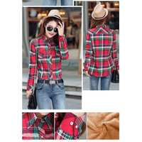 Luxury Winter Warm, Plus Velvet Thicken Plaid Shirt Style Coat Jacket For Women Clothes/Tops/Casual/Jacket/Outerwear For Female
