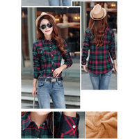 Luxury Winter Warm, Plus Velvet Thicken Plaid Shirt Style Coat Jacket For Women Clothes/Tops/Casual/Jacket/Outerwear For Female